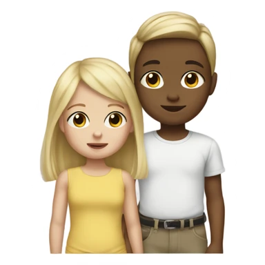 Blonde Girl with brunette baby brother sticker