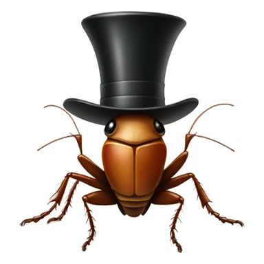 Cockroach with a top hat  sticker