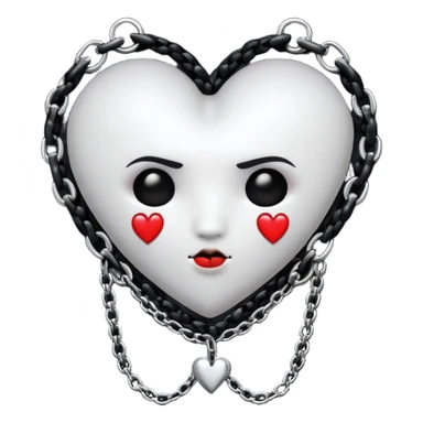 white goth heart with black studs or chains sticker
