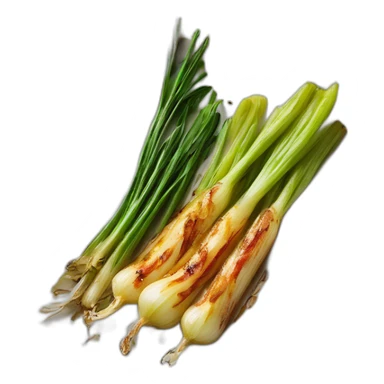 Catalan calçots are grilled tender onions with a smoky, sweet flavor, typically served with a tomato and almond sauce. 🌱🔥🍅😋 sticker