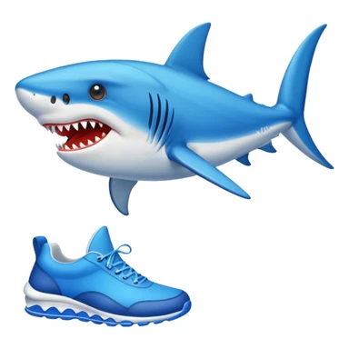 Tiburón con zapatos azules  sticker
