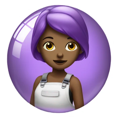painter girl with discoball purple sticker