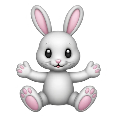 Emoji pour twitch d'une peluche lapin squelette noir faisant signe de la patte avec le texte:"Hi !" sticker
