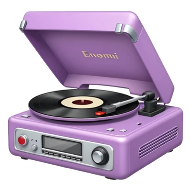 Mauve retro record player sticker