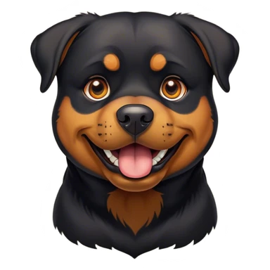 Cinematic Comical Rottweiler Portrait Emoji, Head tilted dramatically with an exaggeratedly amused or surprised expression, featuring a robust black coat with bold tan accents, wide, expressive brown eyes filled with exaggerated disbelief, Simplified yet hilariously expressive features, highly detailed, glowing with a slightly sassy glow, high shine, dramatic yet playful, stylized with an air of cheeky defiance, bright and endearing, soft glowing outline, capturing the essence of a spirited and over-the-top guardian, so meme-worthy it feels like it could side-eye its way into internet fame instantly! sticker