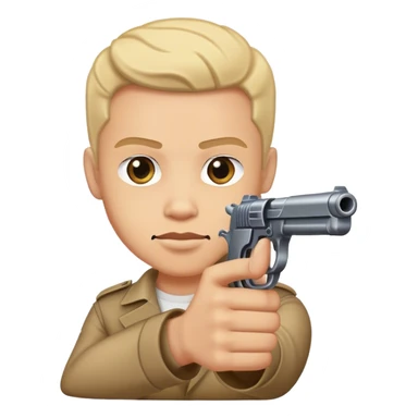 Man pointing fake gun at you sticker