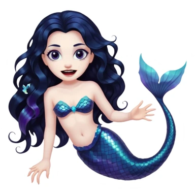 Black vampire mermaid sticker