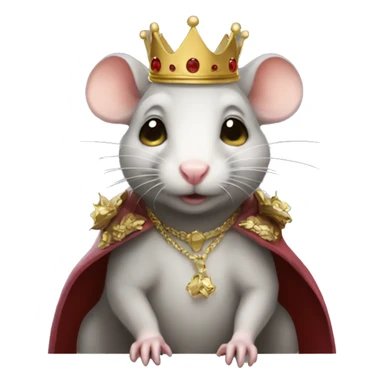 Cute rat fem with crown  sticker