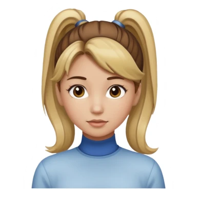 a brown haired girl with blonde highlights in a high ponytail but make her really pretty sticker