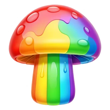 gummy neon rainbow melting mushroom  sticker