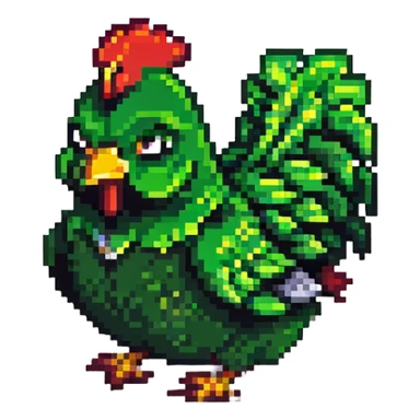 Minecraft creeper character riding a chicken sticker