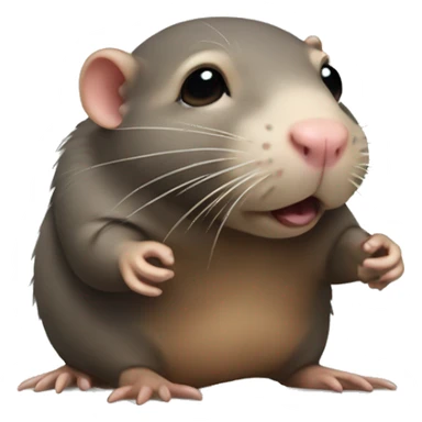 Mole rat with a bow in its hair sticker