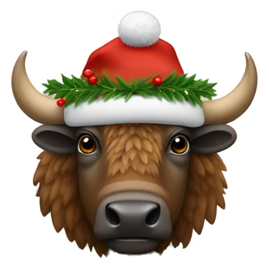 Bison avec un bonnet de Noël  sticker