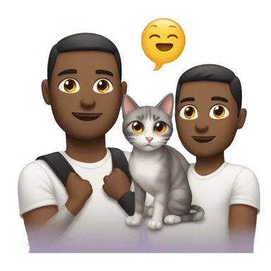 white gay couple with two cats sticker