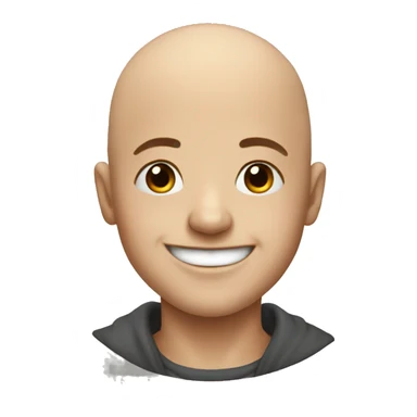 happy bald boy drawing portrait sticker