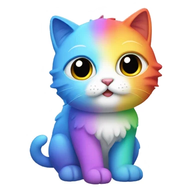 rainbow cat with wings sticker