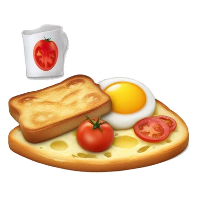 Breakfast toast, saussages, tomatoes, camambert chees sticker