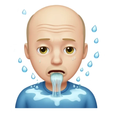 idiot balding vomiting sticker