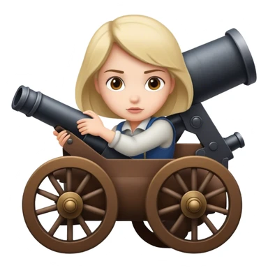 A girl in a canon, ready to launch! sticker