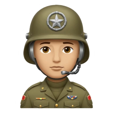 Göz kısmı kapalı miğfer giymiş asker sticker