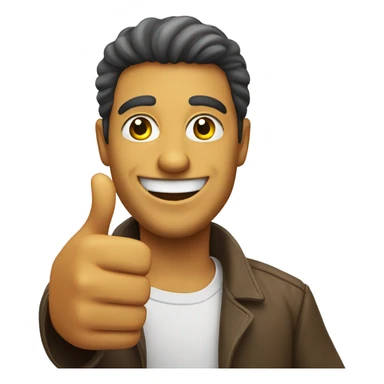 Smiling Brazilian man showing thumbs up  sticker