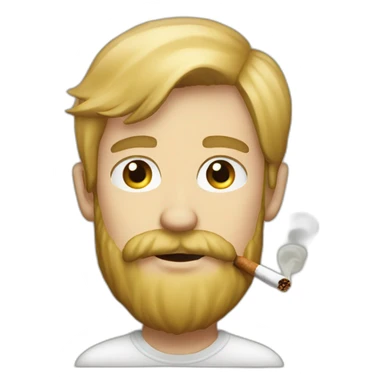 Blond man bearded smoking hazelnut sticker