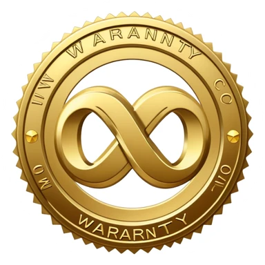 warranty seal with infinity symbol, lifetime guarantee badge sticker