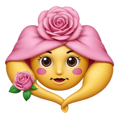 Un 😀 avec un doigt dans la bouche qui cligne des yeux, et il a un nœud sticker