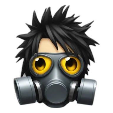 Emo with Spiked Gas Mask and eyeliner sticker