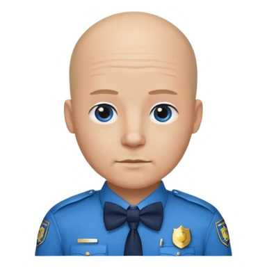 Bald with blue bow tie,police sticker