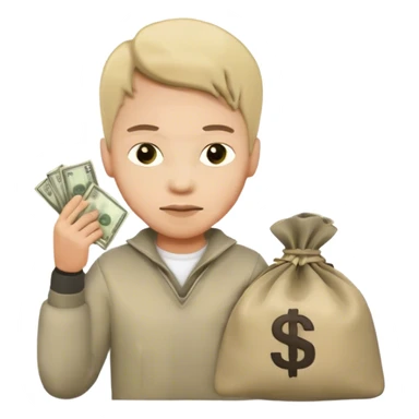 Criminal with a bag of money sticker