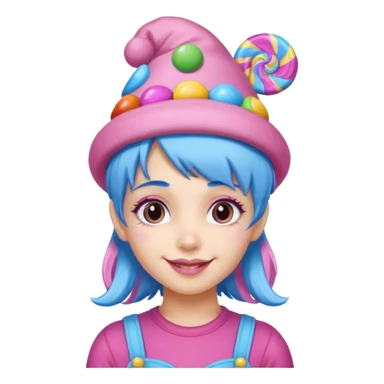 candy hatted girl from candyland lue pink hair sticker