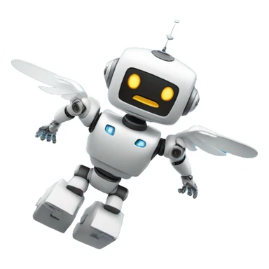 A robot flying in sky so fast sticker