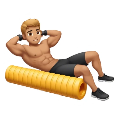 buff guy lying down on foam-oller sticker