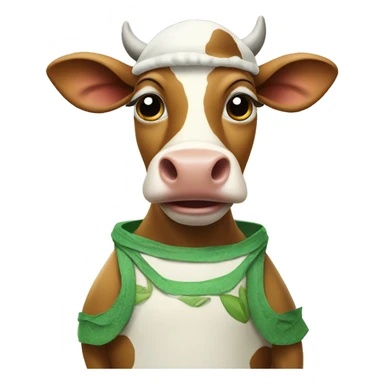 A cow in a turtule costume sticker