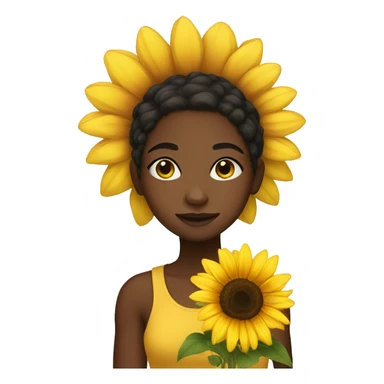 Black girl with sunflower sticker