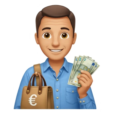 UNCLE WITH a bag of Euro MONEY sticker