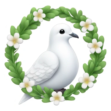 A dove with a green blooming peace wreath sticker