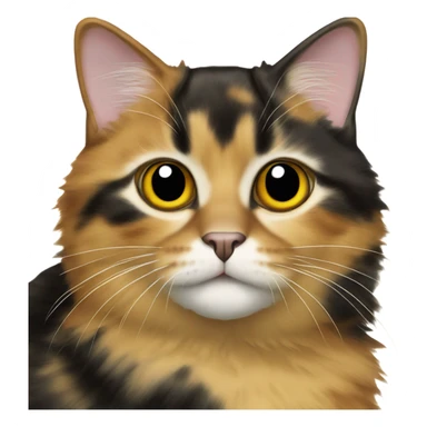 Tortoiseshell cat with yellow and black and white and is medium sticker