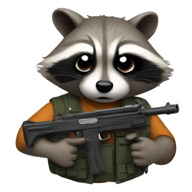 Raccoon with a gun  sticker