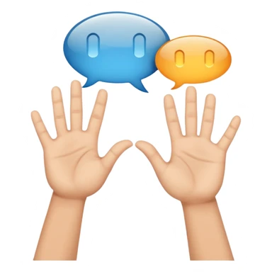 two hands forming a gesture in a speech bubble sticker