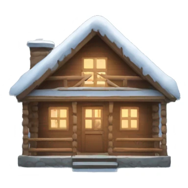 winter cabin sticker