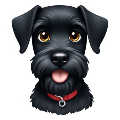 Mini black schnauzer doodle sticker
