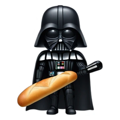 darth vader with a baguette instead of lightsaber sticker