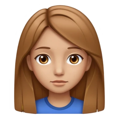 Fille châtain raie au milieu cheveux long et yeux marron et peau beige cheveux lisse pas de4iere les oreilles  sticker