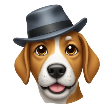 dog with hat and bone  sticker