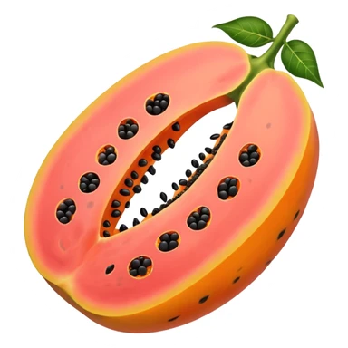 A beautiful papaya fruit is peeled and has black spots.It should be very ripe. sticker