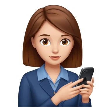 woman looking at phone sticker