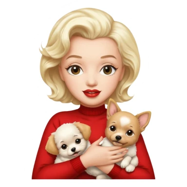 Marilyn Monroe, with cute dog sticker