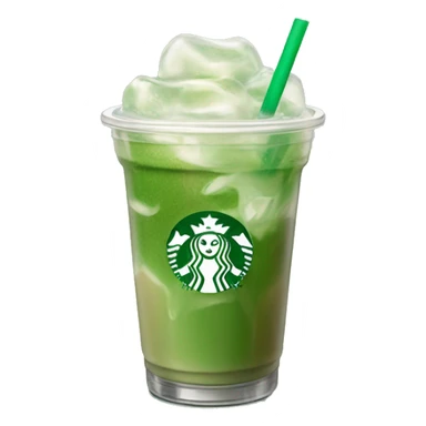 Starbucks iced matcha latte. ice cubes are visible sticker